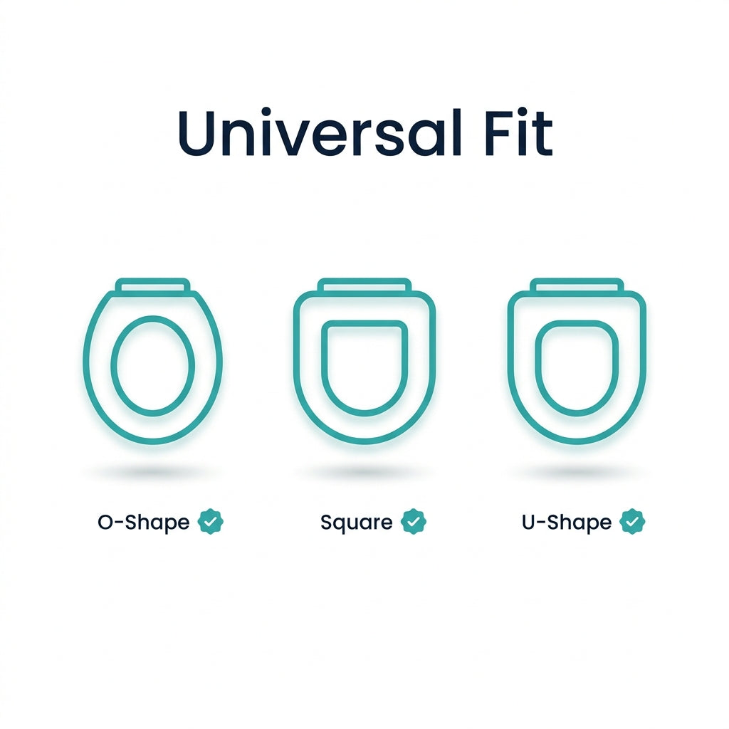 Toilet seat cover compatible with common toilet shapes