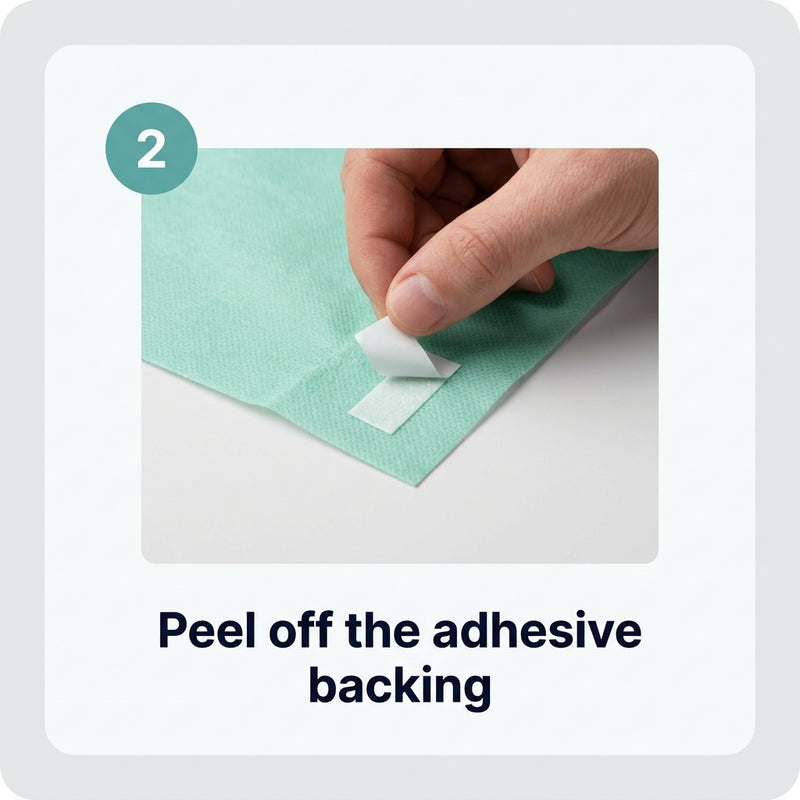 Step 2: Peel off the adhesive backing